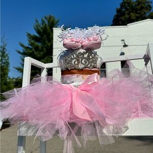 Pink Tutu Baby Shower Gift with Tiara